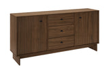 Kommode Yorvi Walnuss Villa 176,4 × 83,8 × 40 cm mit 2 Türen und 3 Schubladen