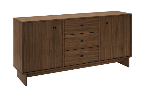 Kommode Yorvi Walnuss Villa 176,4 × 83,8 × 40 cm mit 2 Türen und 3 Schubladen