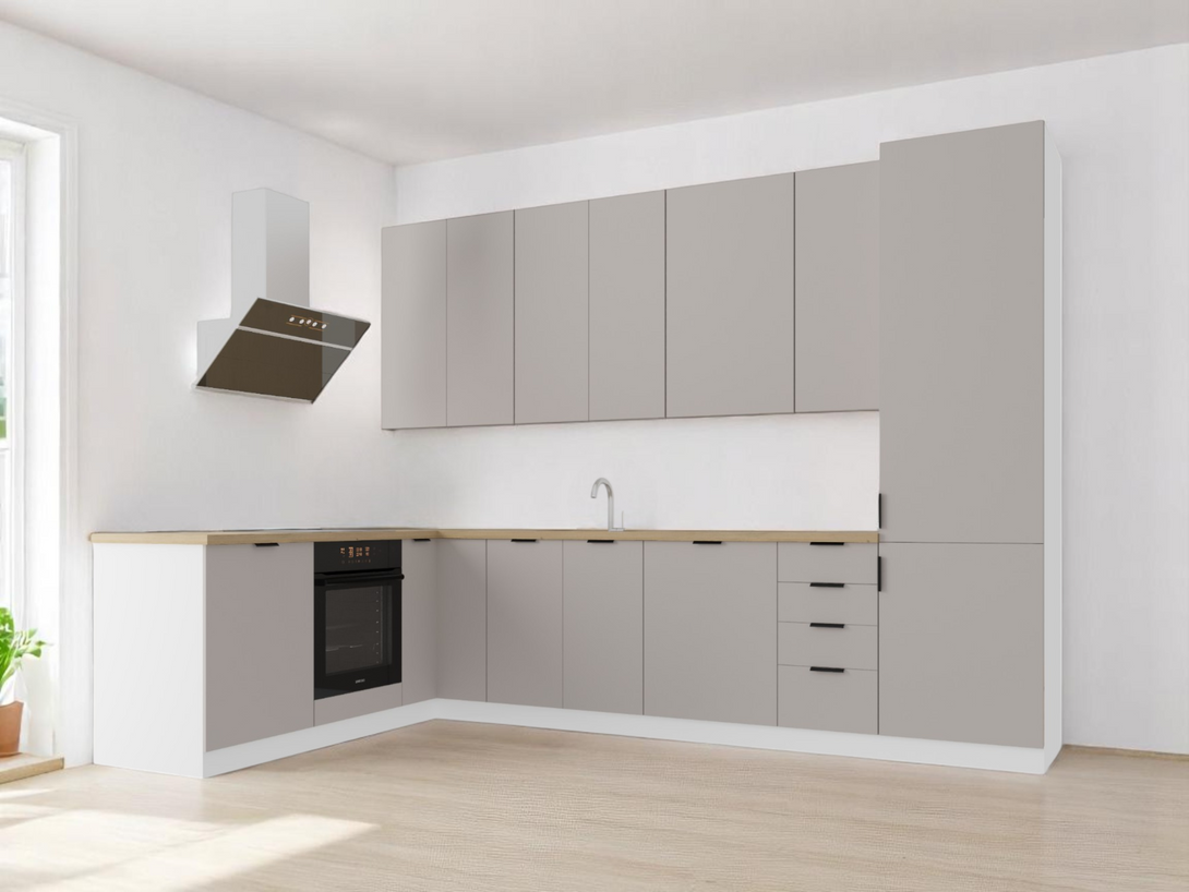 Winkelküche - Sorento Weiß Beige - K51-G330 - ROYAL24_MARKT