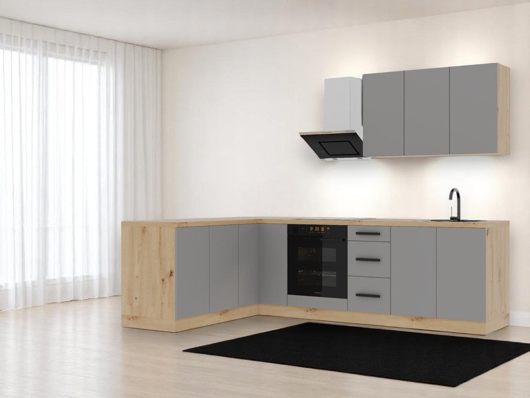 Winkelküche K99-G270 - Langen Beige - Design trifft Funktionalität - ROYAL24_MARKT