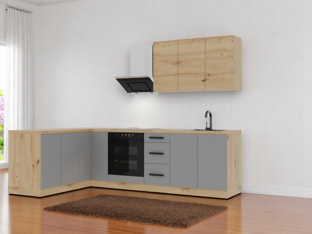 Winkelküche K99-G270 - Langen Beige Artisan- Design trifft Funktionalität - ROYAL24_MARKT