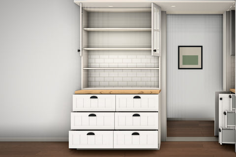 Küche Provence K3-G260 – Seitenzeile frontal, geöffnet