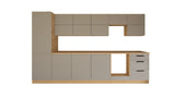 Küchenmöbel-Set KÜ-LN-002 – 360 cm – Moderne Beige Küchenzeile mit optimalem Stauraum – Ansicht 2
