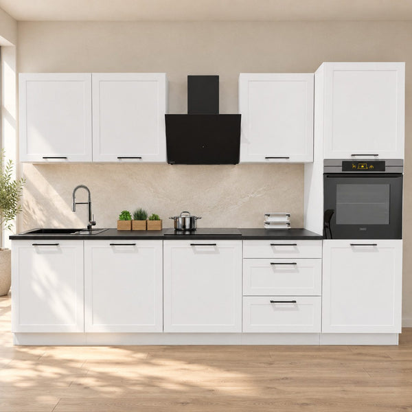 Küchenzeile Elvara Weiß Matt – 300 cm – KS40-G300