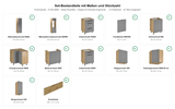 Küchenzeile – K106-G860 – Nexa Woodline – Design für höchste Ansprüche – Maßbild (Set-Bestandteile mit Maßen und Stückzahl)