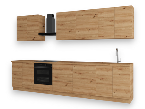 Küchenzeile K89-G340 – Nexa Woodline – Optimale Raumnutzung mit durchdachter Planung – Ansicht 2