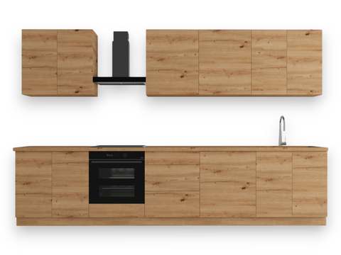 Küchenzeile K89-G340 – Nexa Woodline – Optimale Raumnutzung mit durchdachter Planung – Ansicht 3