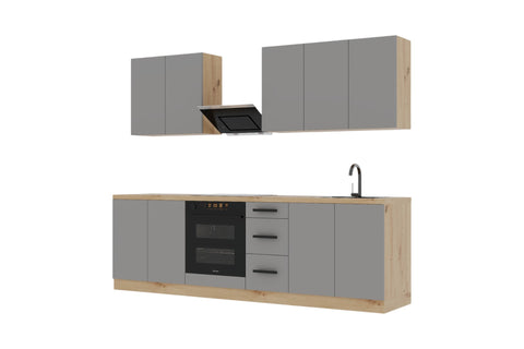 Küchenzeile K97-G260 – Nexa Beige – Smart geplant für maximalen Nutzen