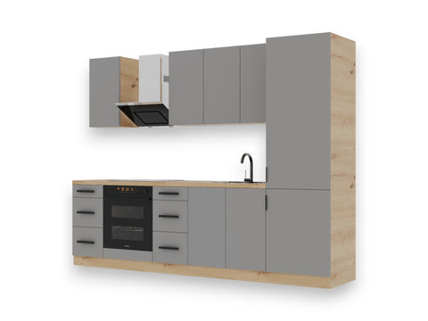 Küchenzeile K98-G280 – Nexa Beige – Raumeffizienz mit Charakter – Ansicht 2