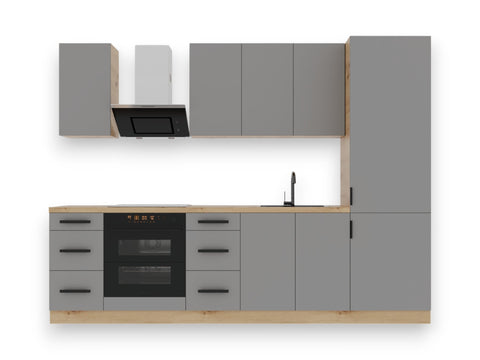 Küchenzeile K98-G280 – Nexa Beige – Raumeffizienz mit Charakter – Ansicht 3