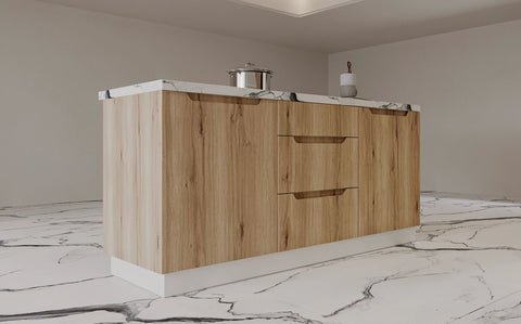 Küchenzeile KS23-G380 – Zivora Halifax Eiche / Weiß – Moderne Optik mit durchdachter Funktion – Ansicht 3