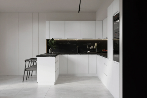 Küchenzeile – KS27-G390x260 – Zivora Weiß / Matt – Komfort und Design perfekt vereint – Ansicht 2