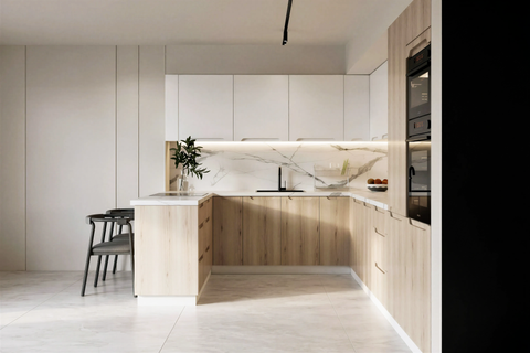 Küchenzeile – KS27-G390x260 – Zivora Halifax Eiche / Weiß – Komfort und Design perfekt vereint – Ansicht 2