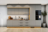 Küchenzeile Nexa Beige – 360 cm – K50-G360 – Raumansicht frontal