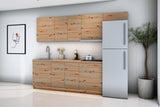 Küchenzeile Nexa Woodline – 260 cm – K16-G260 – Raumansicht über Eck von rechts