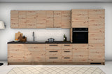 Küchenzeile Nexa Woodline & Artisan-Eiche – 360 cm – KÜ-LANG-002 – Raumansicht frontal