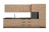 Küchenzeile Nexa Woodline & Artisan-Eiche – 360 cm – KÜ-LANG-002 – freigestellt auf Weiß