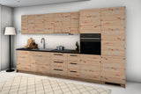 Küchenzeile Nexa Woodline & Artisan-Eiche – 360 cm – KÜ-LANG-002 – Raumansicht über Eck von rechts