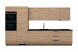 Küchenzeile Nexa Woodline 360 cm freigestellt auf weißem Hintergrund