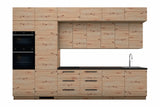 Küchenzeile Nexa Woodline 360 cm freigestellt auf weißem Hintergrund