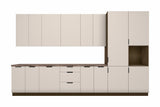 Küchenzeile Sorento Beige – 400 cm – mit 2 Hochschränken – K73-G400 R – freigestellt auf Weiß