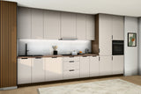 Küchenzeile Sorento Beige – 400 cm – mit 2 Hochschränken – K73-G400 R – Raumansicht über Eck von links