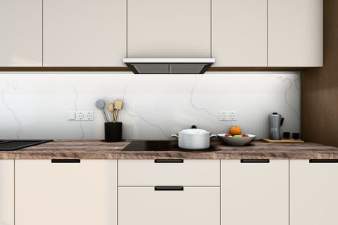 Küchenzeile Sorento Beige – 400 cm – mit 2 Hochschränken – K73-G400 R – Kochbereich