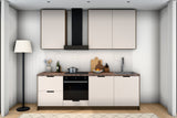 Küchenzeile Sorento Beige & Dunkle Eiche – 240 cm – KÜ-SORENTOB-001 – Raumansicht frontal