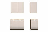 Küchenzeile Sorento Beige & Dunkle Eiche 300 cm – Ausführung Kompakt – Nur Küche, freigestellt