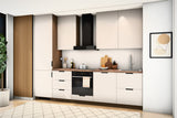 Küchenzeile Sorento Beige & Dunkle Eiche 300 cm – Ausführung Premium – Raumansicht schräg