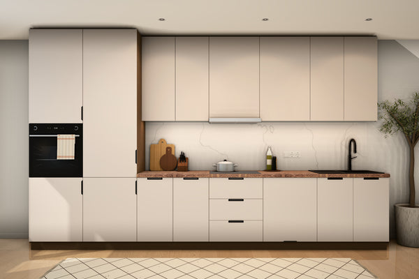 Küchenzeile Sorento Beige – 400 cm – mit 2 Hochschränken – K73-G400 L
