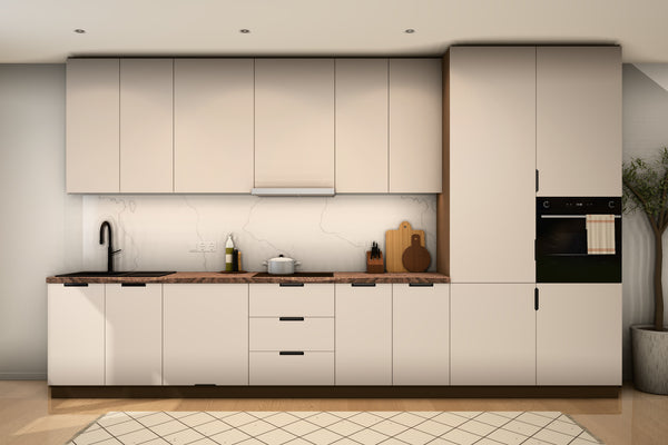 Küchenzeile Sorento Beige – 400 cm – mit 2 Hochschränken – K73-G400 R