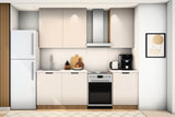 Küchenzeile Sorento Beige & Sonoma Eiche 300 cm – Ausführung Kompakt – Raumansicht frontal