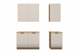 Küchenzeile Sorento Beige & Sonoma Eiche 300 cm – Ausführung Kompakt – Nur Küche, freigestellt