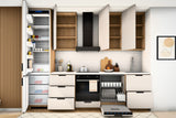 Küchenzeile Sorento Beige & Sonoma Eiche 300 cm – Ausführung Premium – Türen und Auszüge geöffnet