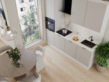 Küchenzeile Sorento – 240 cm – KU-S21 – Foto 4 (Beige / Korpus Weiß)