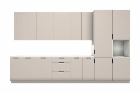 Küchenzeile Sorento Weiß & Beige – 400 cm – K58-G400 R – freigestellt auf Weiß