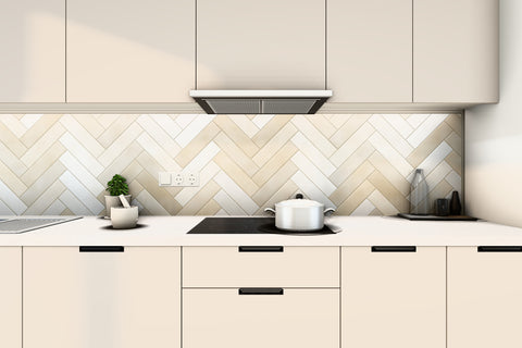 Küchenzeile Sorento Weiß & Beige – 400 cm – K58-G400 R – Kochbereich
