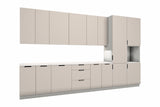 Küchenzeile Sorento Weiß & Beige – 400 cm – K58-G400 R – freigestellt, über Eck von links