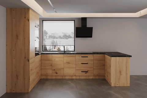 U-Küche in U-Form K103-G680 – Nexa Woodline – Praktisch und stilvoll zugleich