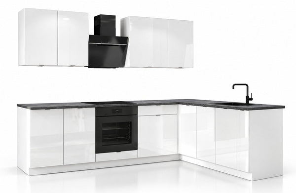 L-Küche Avelora Weiß Hochglanz – 260 × 190 cm – KS48-G260x190