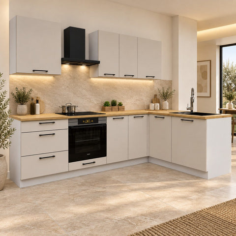 L-Küche Dnoria – 260 × 170 cm – KS41-G260 – Foto 1 (Beige Matt)