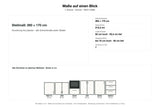 Maße L-Küche Dnoria KS41-G260: Stellmaß 260 × 170 cm – Farbe Beige Matt