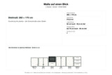 Maße L-Küche Elvara KS39-G260: Stellmaß 260 × 170 cm