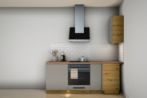 L-Küche Nexa Beige – 330 × 210 cm – K53-G330 – Wand B frontal