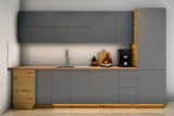 L-Küche Nexa Grau – 330 × 210 cm – K53-G330 – Wand A frontal