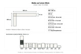 Maße L-Küche Nexa KL10-M360: Stellmaß 360 × 200 cm – Farbe Grau Matt