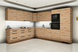 L-Küche Nexa Woodline & Artisan-Eiche – 330 × 270 cm – KÜ-NEXA-003 – Raumansicht über Eck von rechts