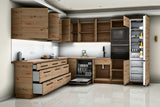 L-Küche Nexa Woodline & Artisan-Eiche – 330 × 270 cm – KÜ-NEXA-003 – Türen, Klappen und Auszüge geöffnet