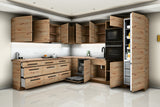 L-Küche Nexa Woodline & Artisan-Eiche – 330 × 270 cm – KÜ-NEXA-003 – geöffnet, über Eck von rechts